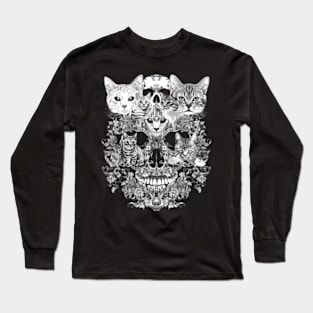 Cat Skull Anatomy Long Sleeve T-Shirt